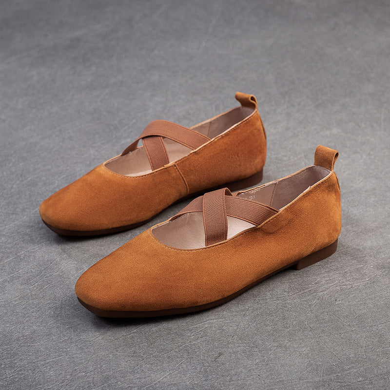 Women's Solid Color French Style Pumps Flat Casual Shoes