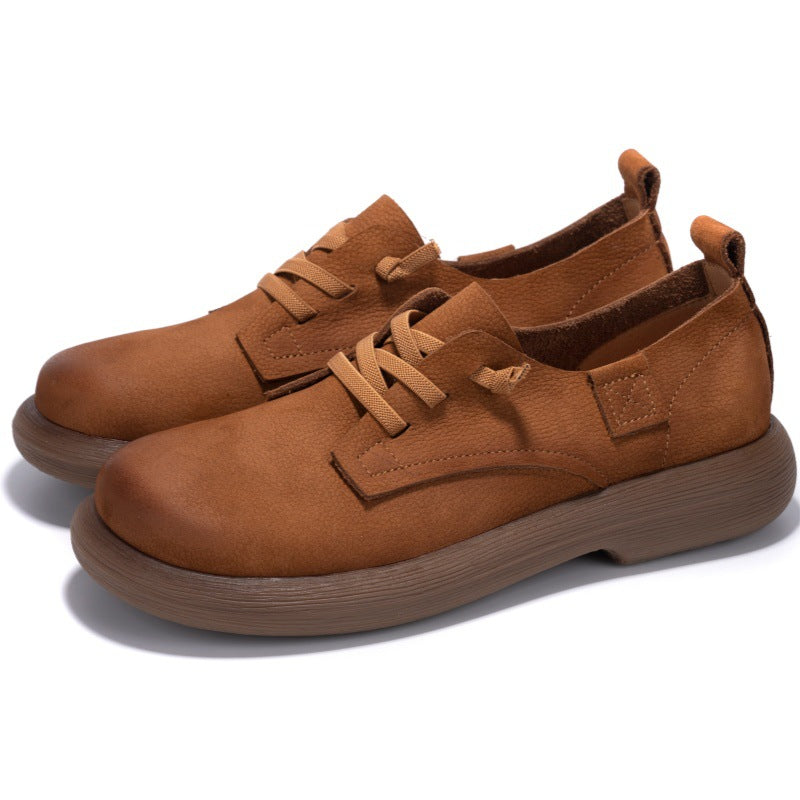 Women's British Style Retro Authentic First Layer Casual Shoes