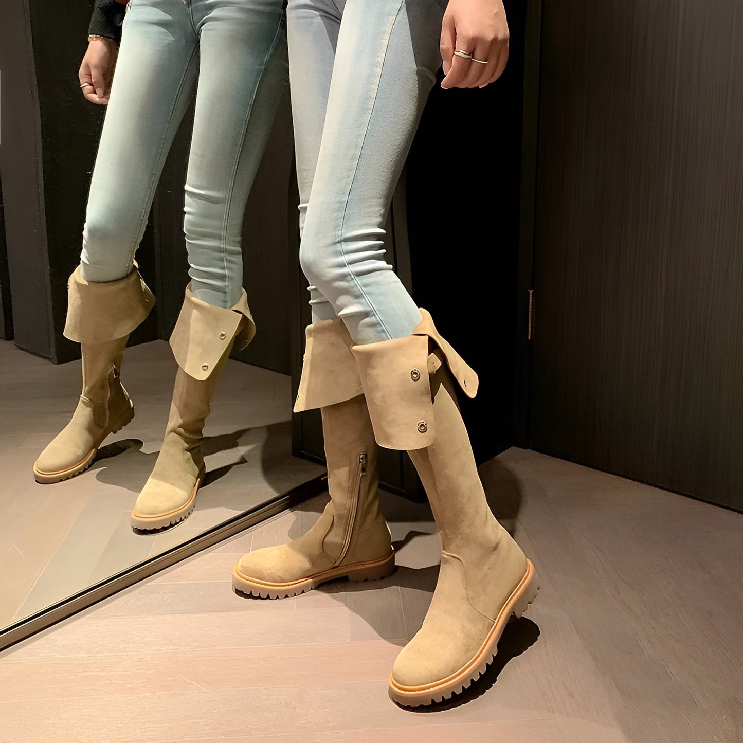 Women's Wool Two-way Wear High Leg Winter Snow Boots