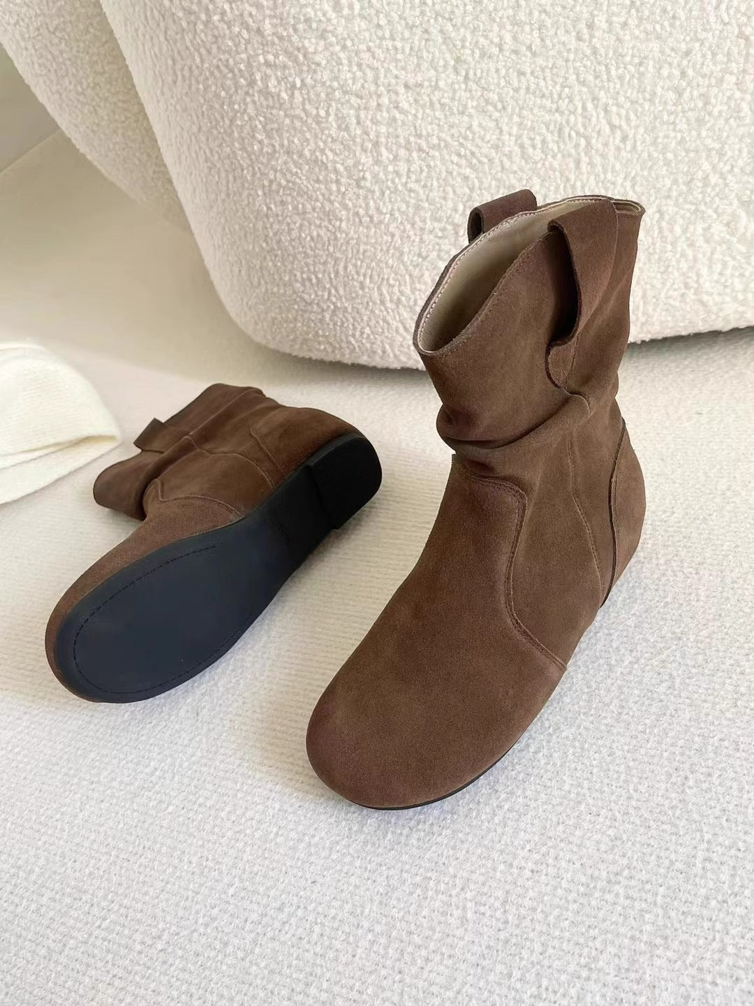 Women's Version Height Increasing Insole Retro Ankle Western Boots