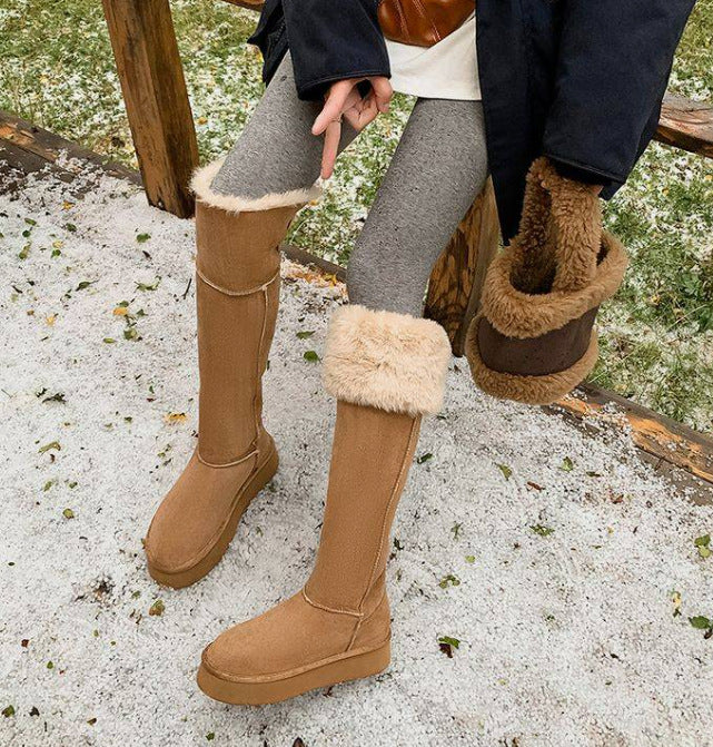 Two-way Winter Suede Round Toe Northeast Boots