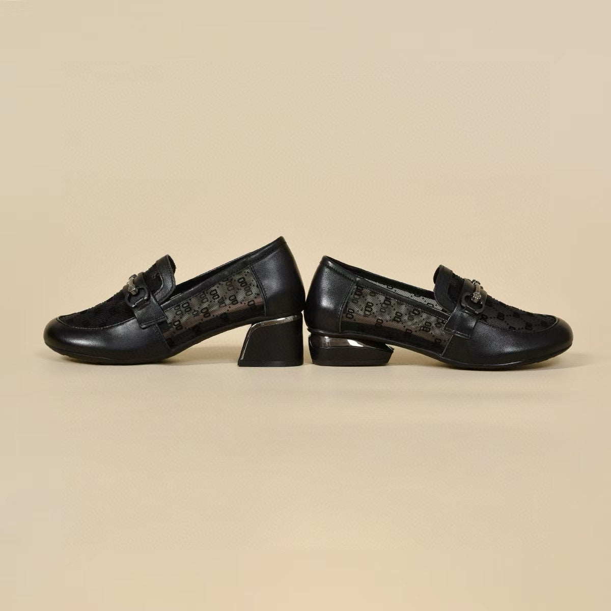 Women's Simple Breathable Rhinestone Two Kinds Of Height Surface Extra Large Loafers