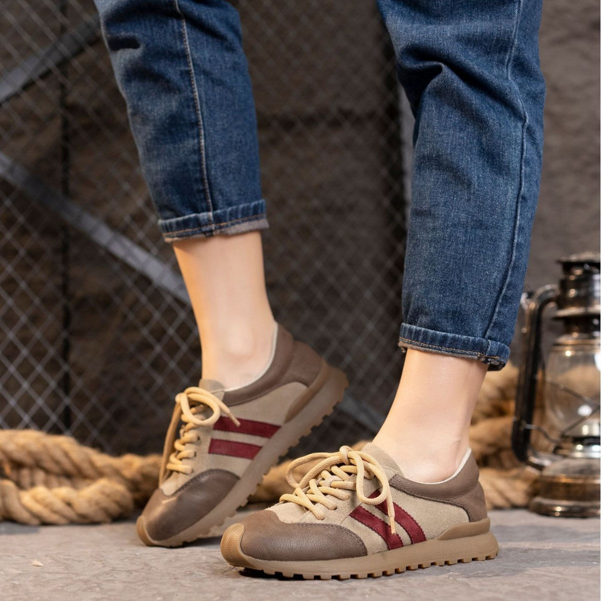 Men's Round Head Leisure Soft Bottom Genuine Sneakers