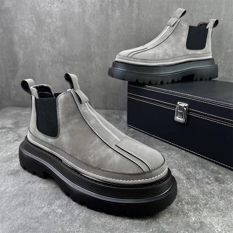 Men's Korean Style Versatile Height Increasing Fashion Martin Ankle Sneakers