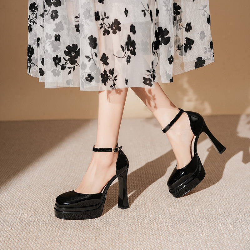 Women's Mary Jane High Wedding Waterproof Platform Heels