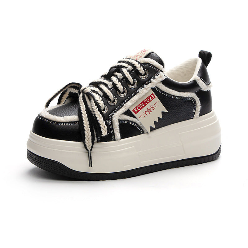 Women's Muffin Elevator White Versatile Niche Sports Women's Casual Shoes