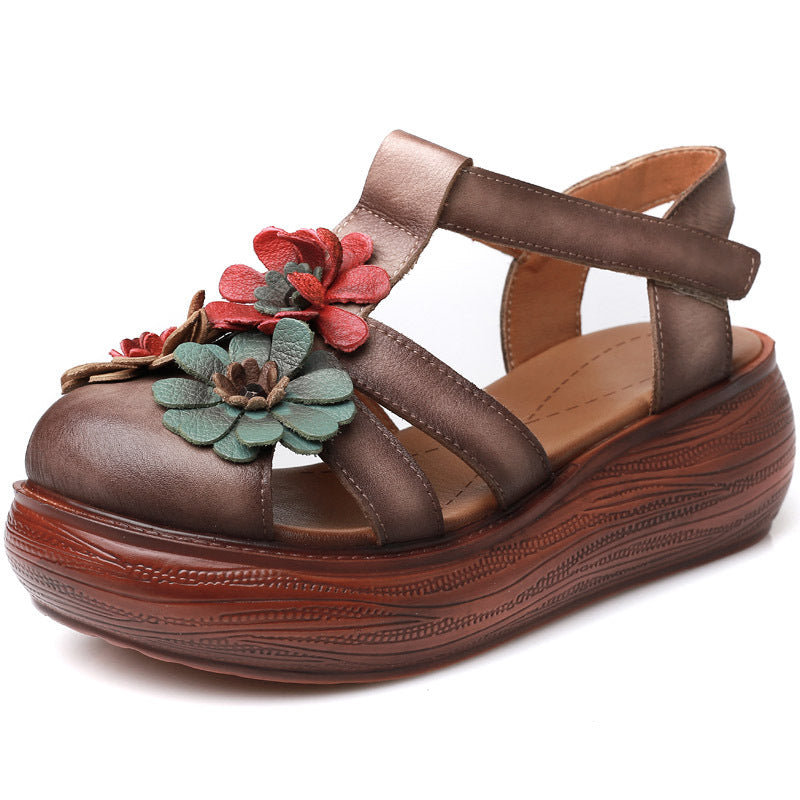Women's Ethnic Style Mori Flower Toe Box Sandals