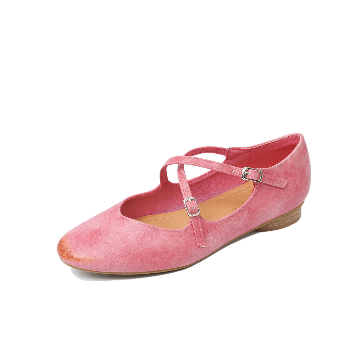 Women's Genuine Pumps Cross Mary Jane Retro Low-cut Women's Shoes