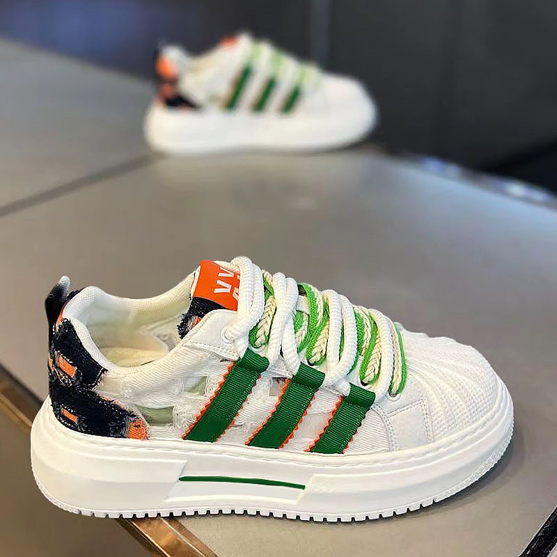 Men's Oversized Summer Breathable Board Green Less Sneakers