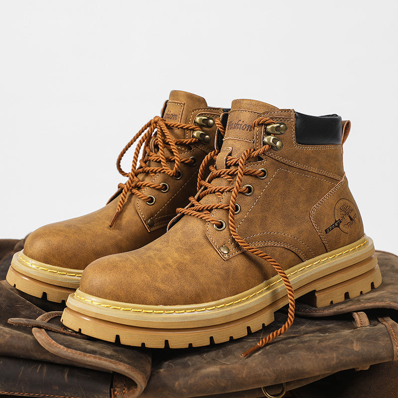 Men's Winter British Style Middle Top Working Boots