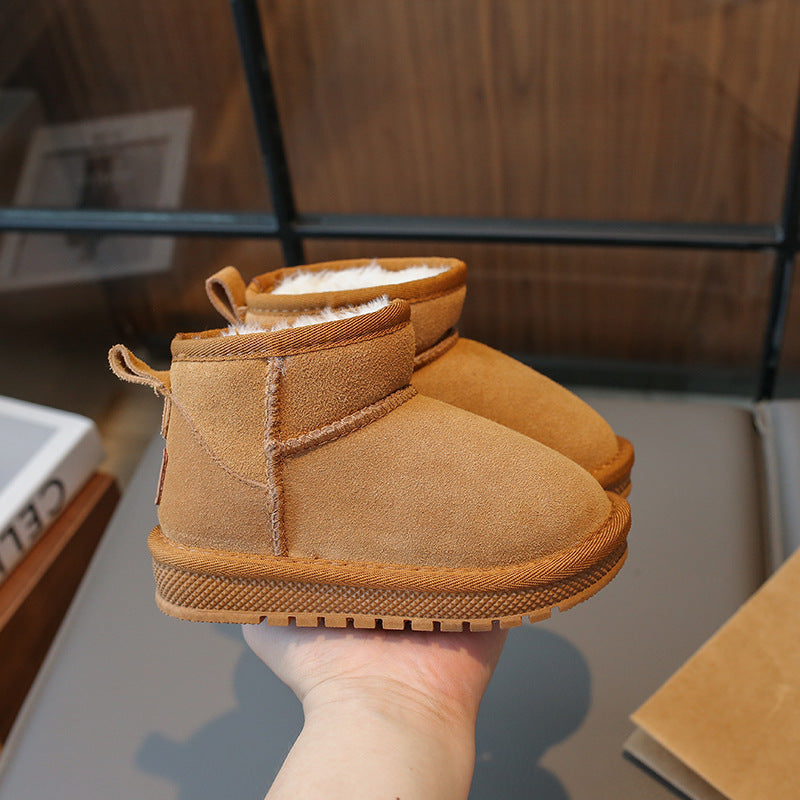 Children's Genuine For Winter Fleece-lined Thickened Boy's Kid's Snow Boots