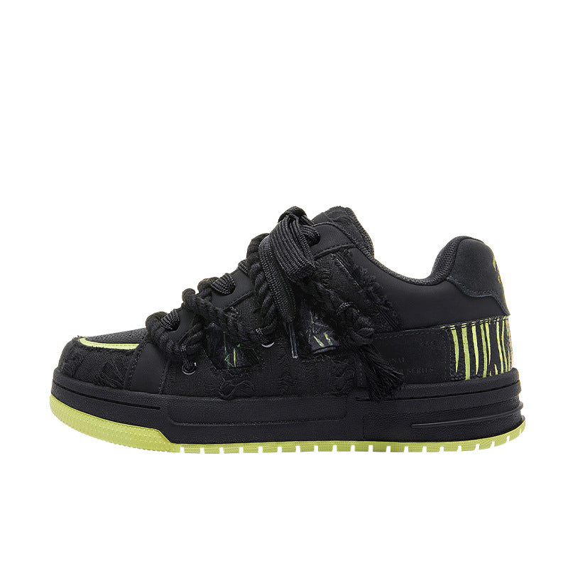 Women's & Men's Destruction Series American Street Black Couple Bread Men's Shoes