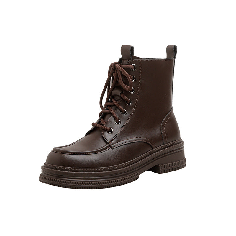 Women's Retro Short British Style Thick Bottom Boots