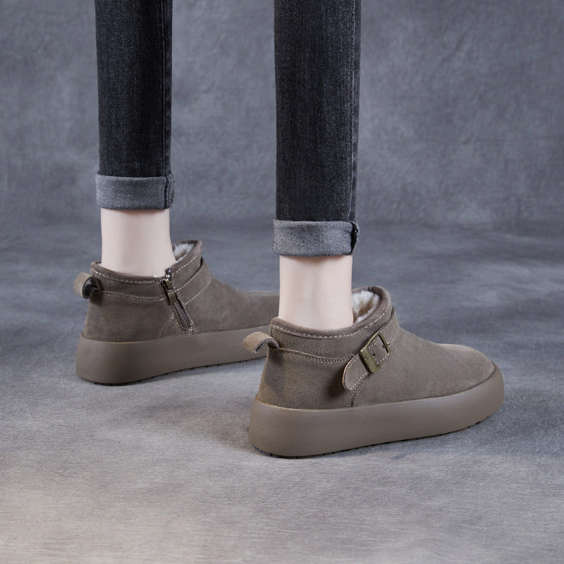 Women's Fleece-lined Thickened Warm Slugged Bottom Muffin Snow Boots