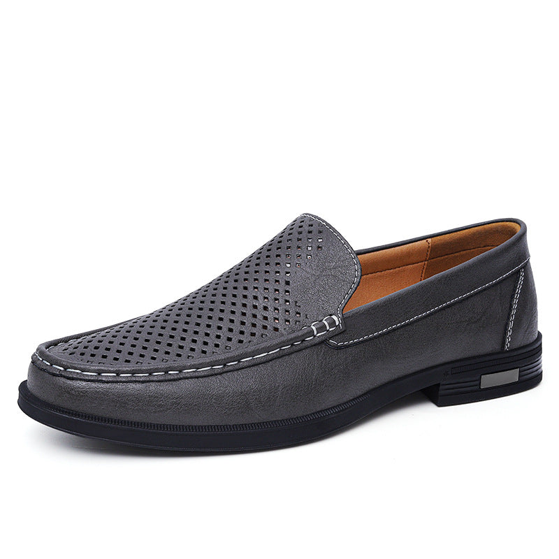 Men's Size Cowhide British White Business Formal Leather Shoes