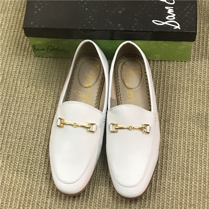 Women's Flat Pumps British Buckle Slip-on Bottom Casual Shoes