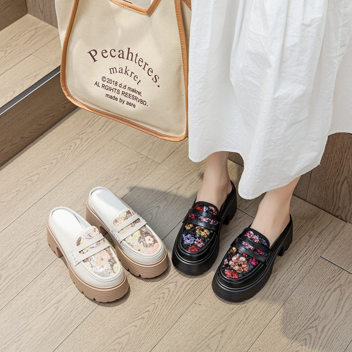 Women's Wear Summer Fashionable Chunky Thick Bottom Closed Slippers