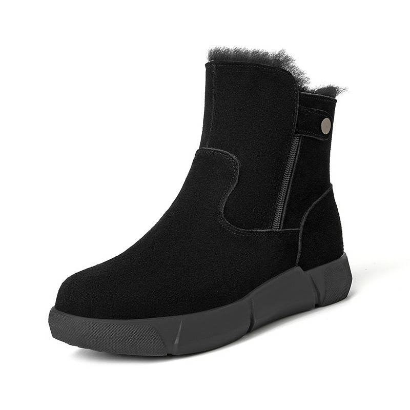 Women's Wool Northeast Fur Soft Veet Cotton Plus Snow Boots