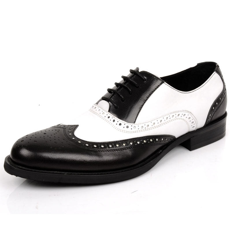 Men's British Korean Carved Business Formal Cowhide Sneakers