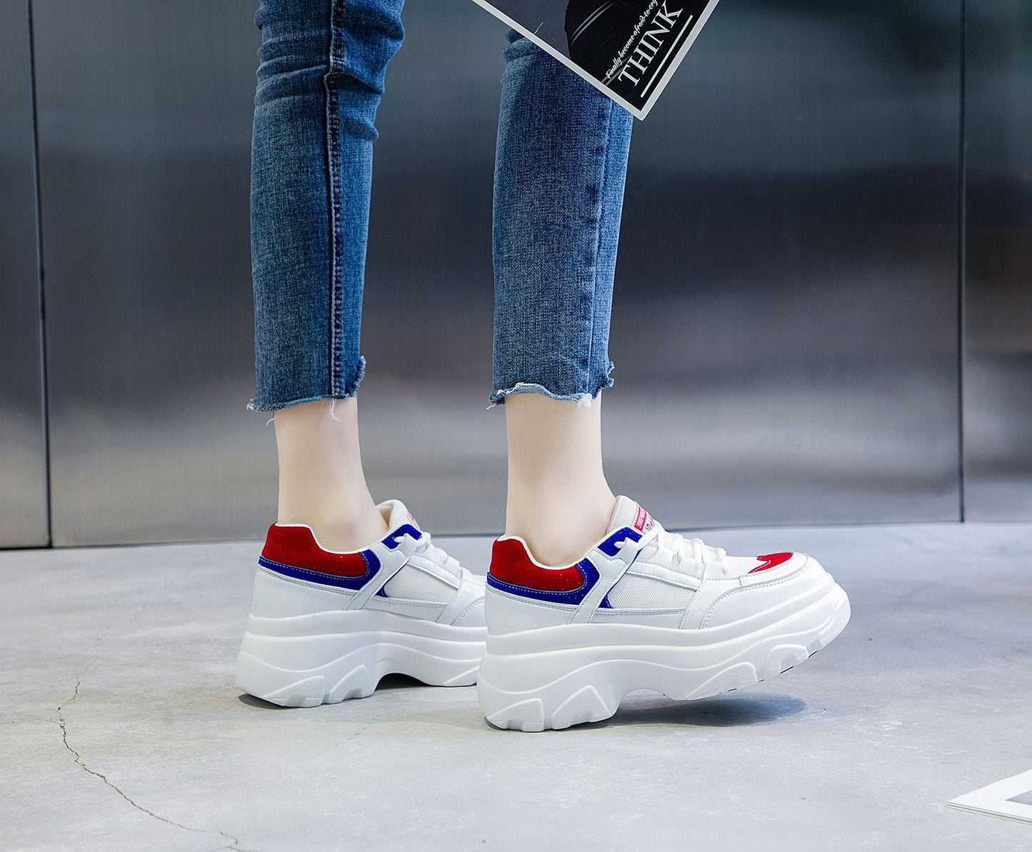 Women's Style Clunky Summer Platform Running Small Casual Shoes