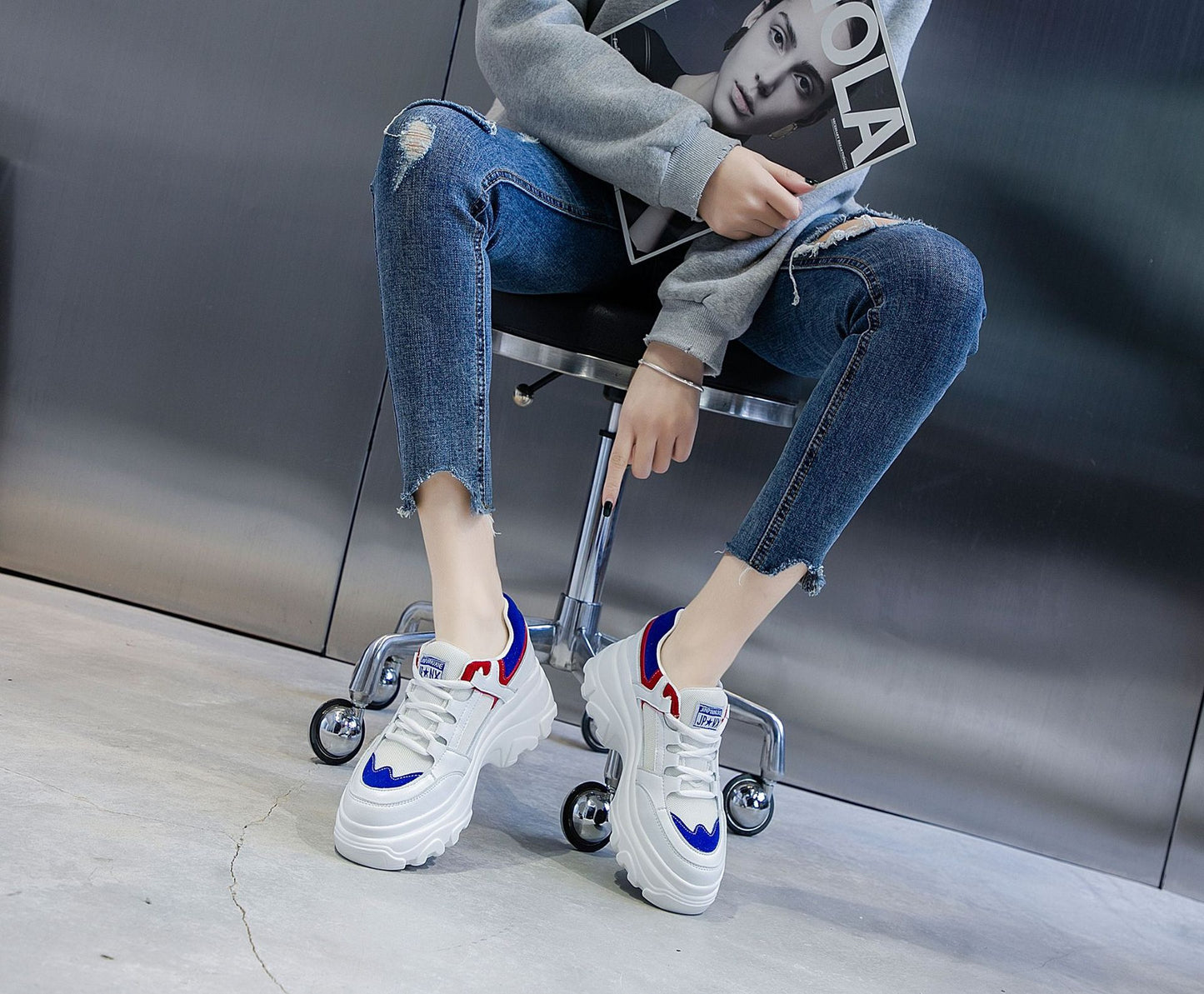 Women's Style Clunky Summer Platform Running Small Casual Shoes