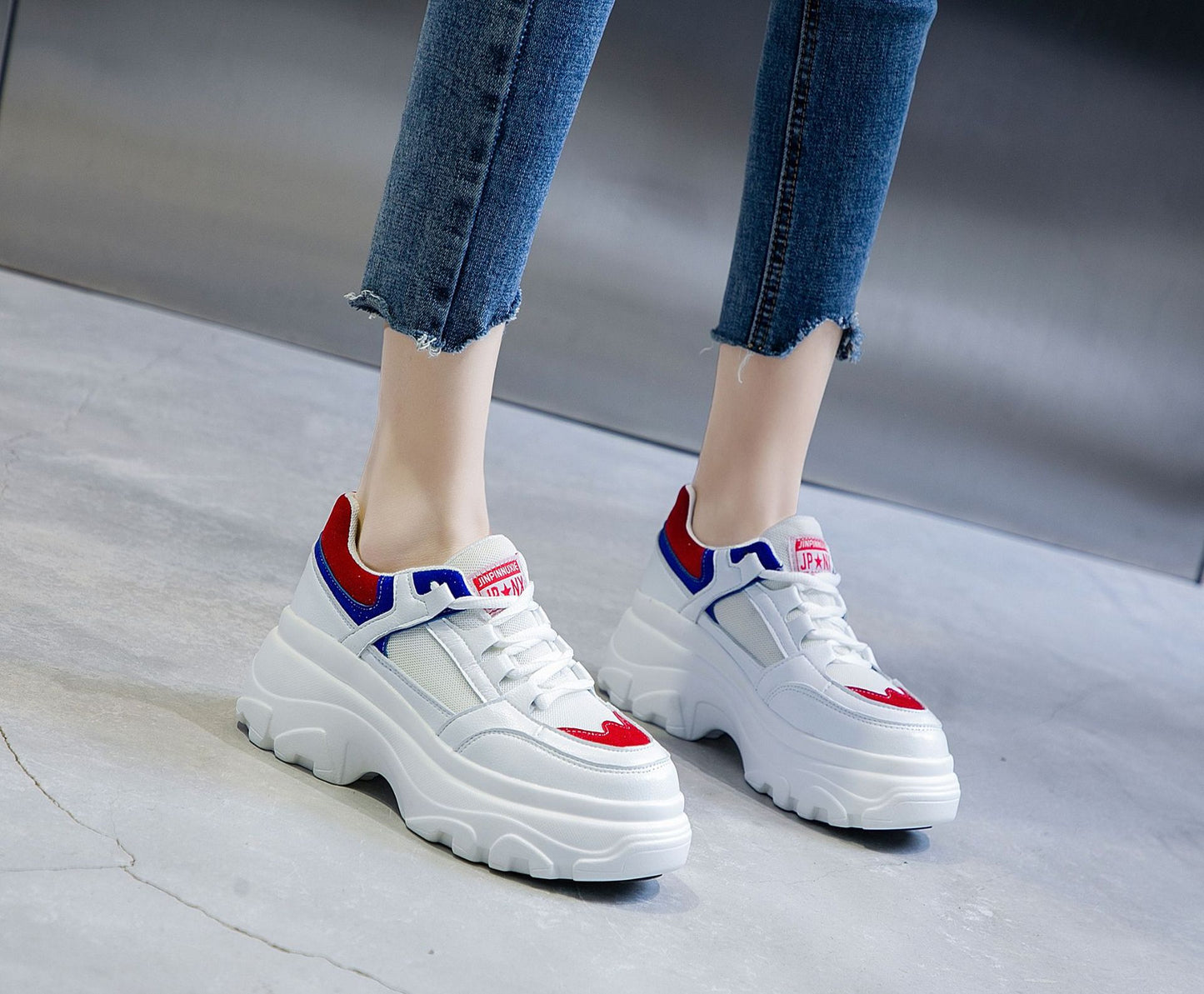 Women's Style Clunky Summer Platform Running Small Casual Shoes