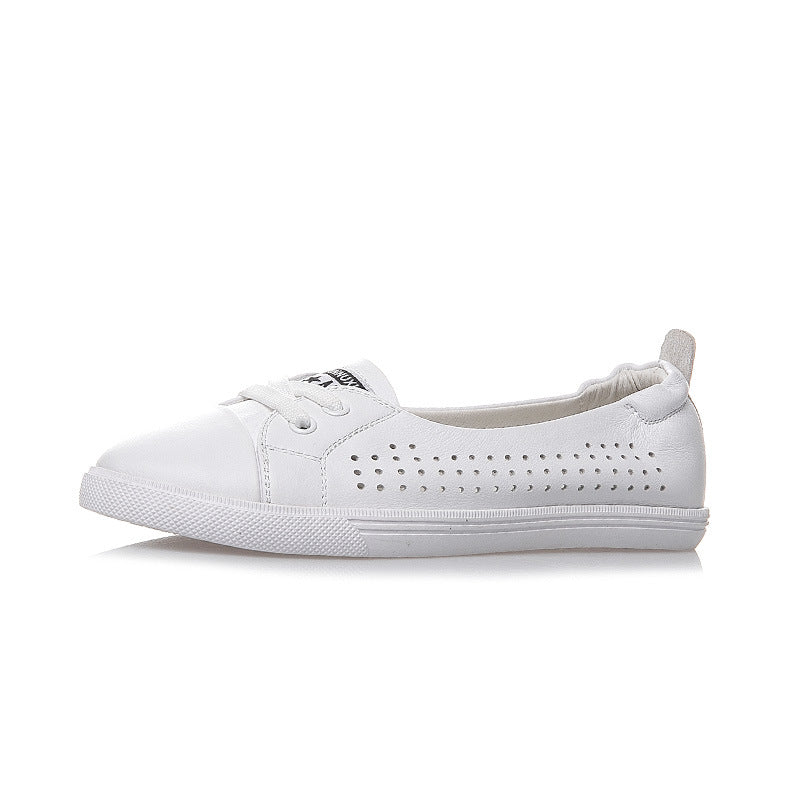 Women's Authentic White Flat Korean Style Travel Driving Women's Casual Shoes