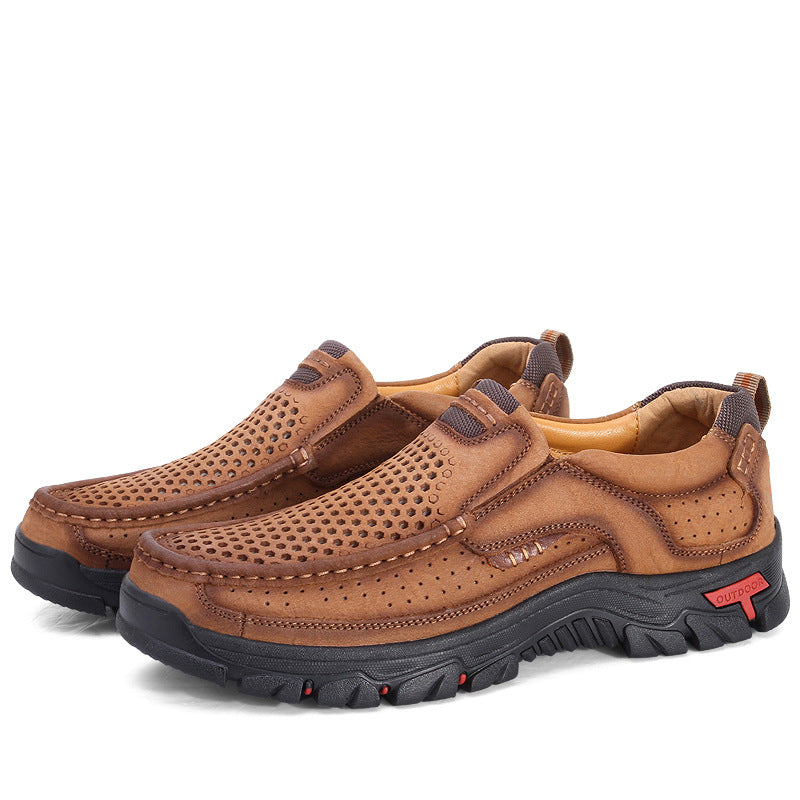 Men's Plus Size Handmade Leisure Male Dad Leather Shoes