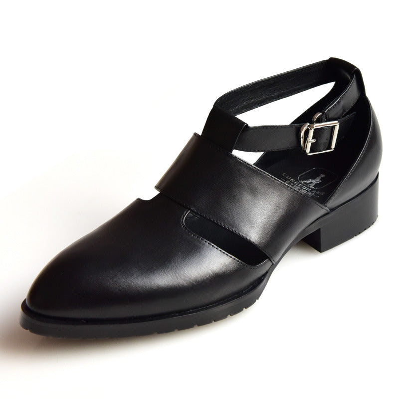 Men's Summer Pump First Layer Cowhide Hollowed Sandals