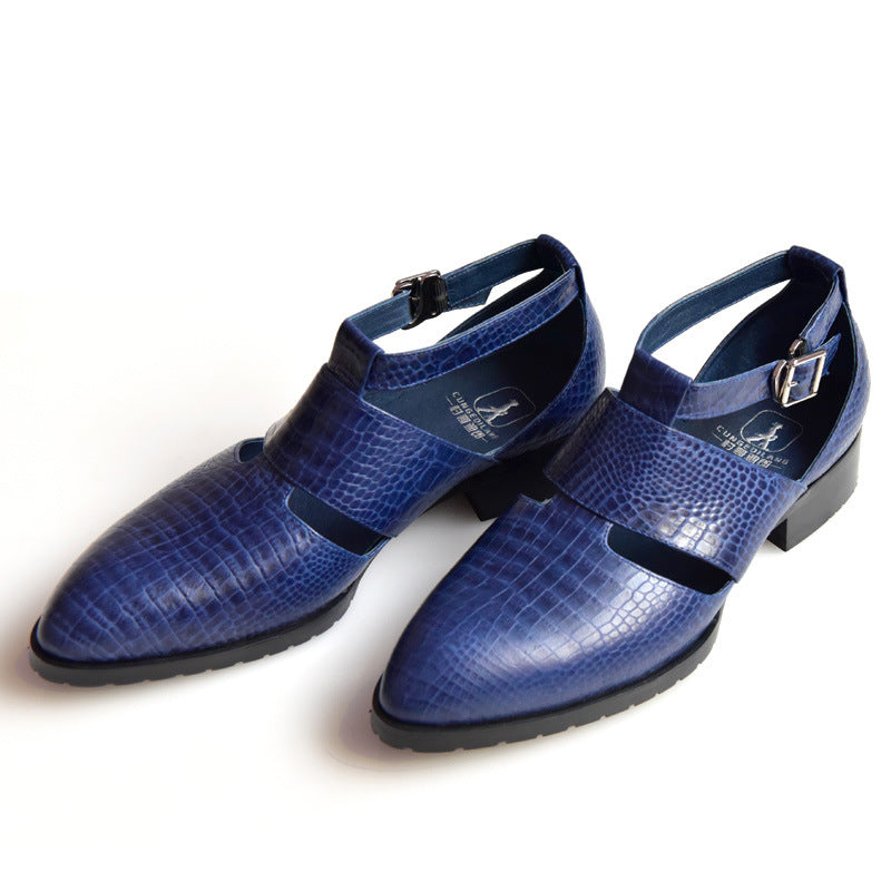 Men's Summer Pump First Layer Cowhide Hollowed Sandals