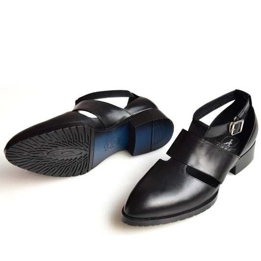 Men's Summer Pump First Layer Cowhide Hollowed Sandals