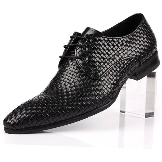 Men's Woven Breathable Business Formal Wear Pointed British Men's Shoes