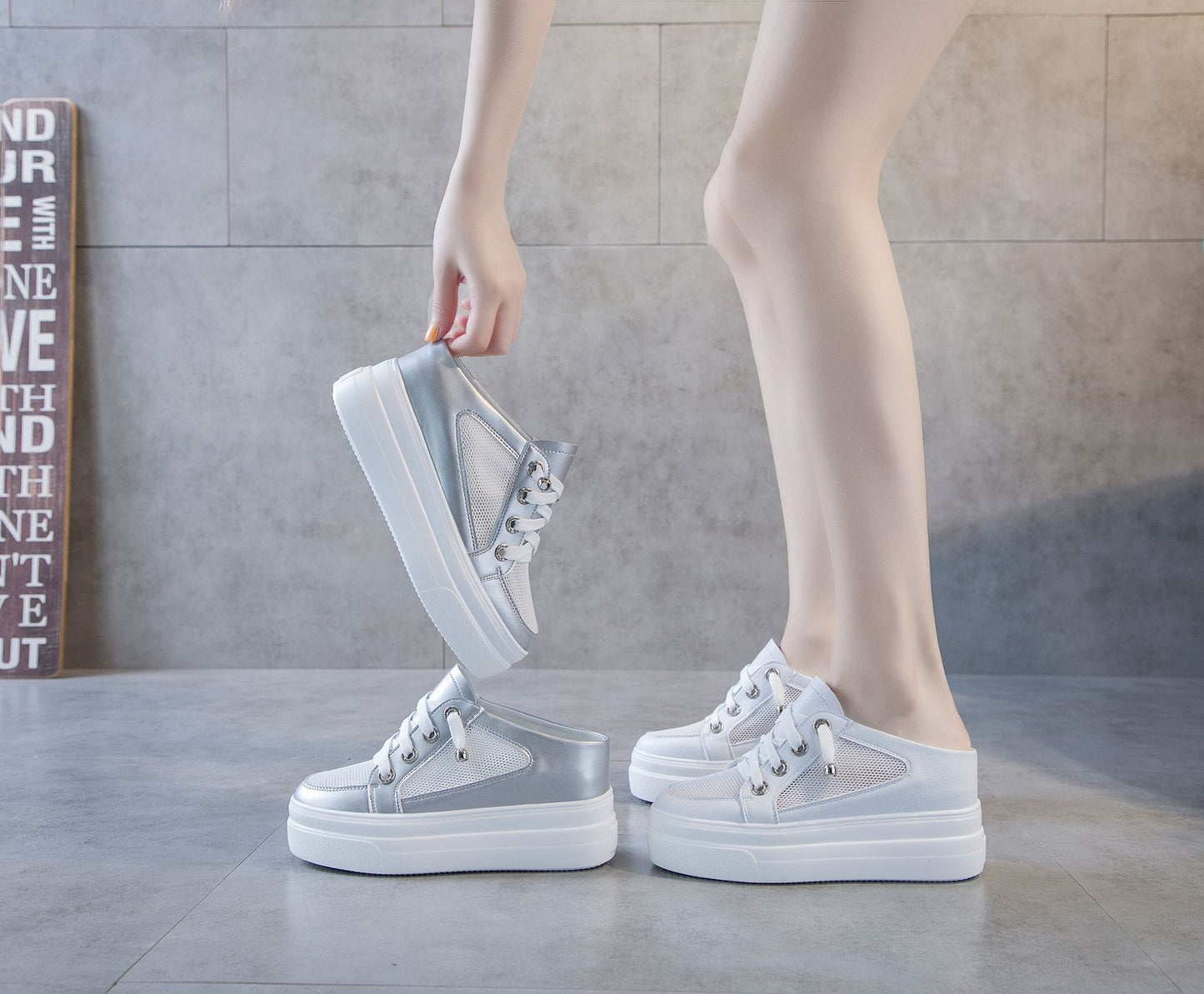 Women's Half Height Increasing Insole Large Size Women's Casual Shoes