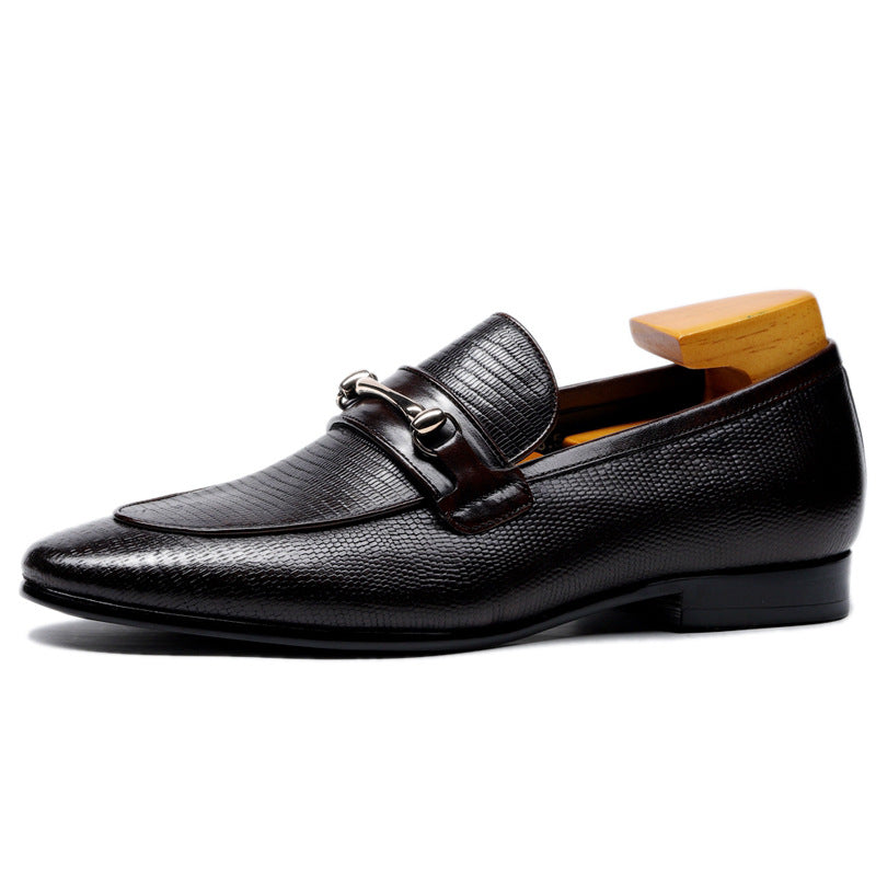 Men's British Cowhide Snake Pattern Plus Size Leather Shoes