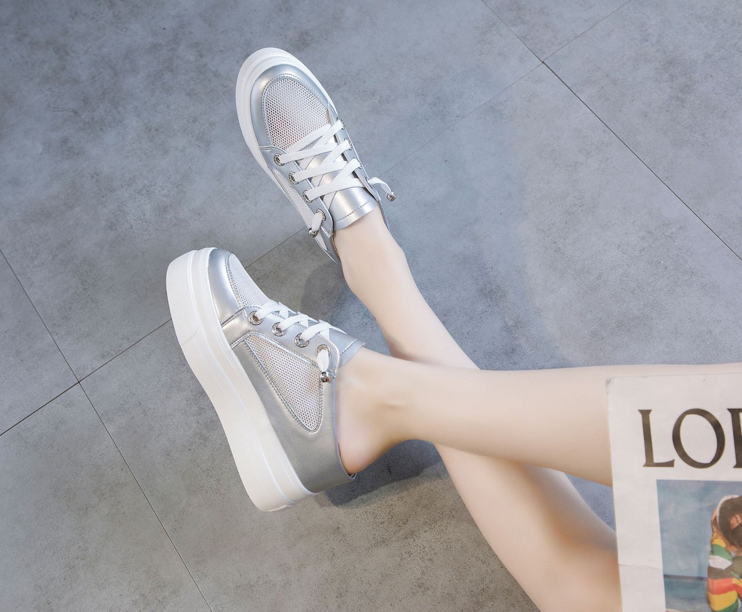 Women's Half Height Increasing Insole Large Size Women's Casual Shoes