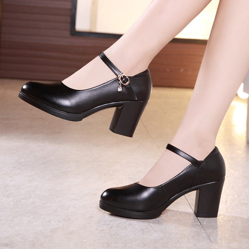 Women's Chunky Thick Bottom Low-cut Comfortable Super High Cheongsam Model Catwalk Heels