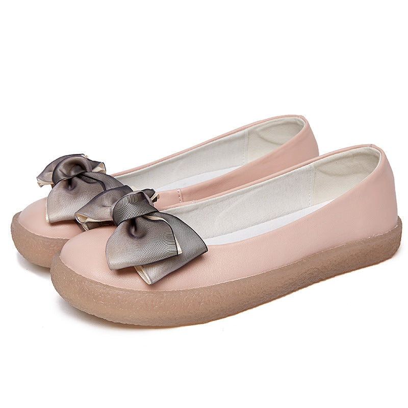 Pumps Soft Bow Bottom Preppy Style Casual Shoes