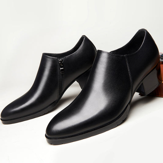 Men's Genuine Formal Top Layer Cowhide Elevator Leather Shoes
