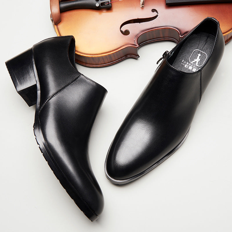 Men's Genuine Formal Top Layer Cowhide Elevator Leather Shoes