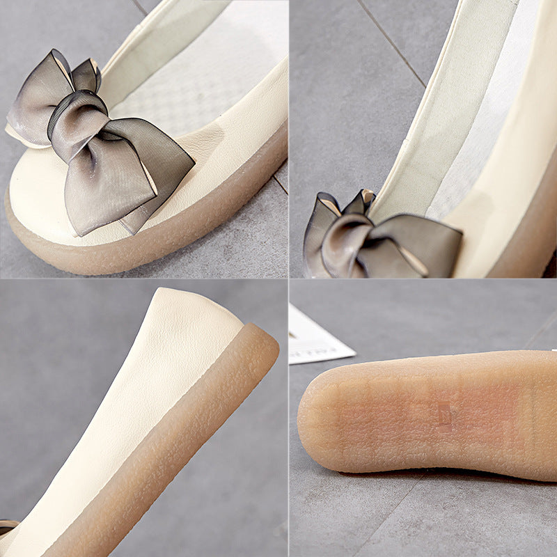 Pumps Soft Bow Bottom Preppy Style Casual Shoes