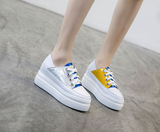 Women's Height Increasing Korean Style Genuine Small Casual Shoes