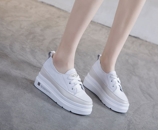 Women's Low-cut Hidden White Spring Korean Style Versatile Slip-on Muffin Platform Women's Casual Shoes