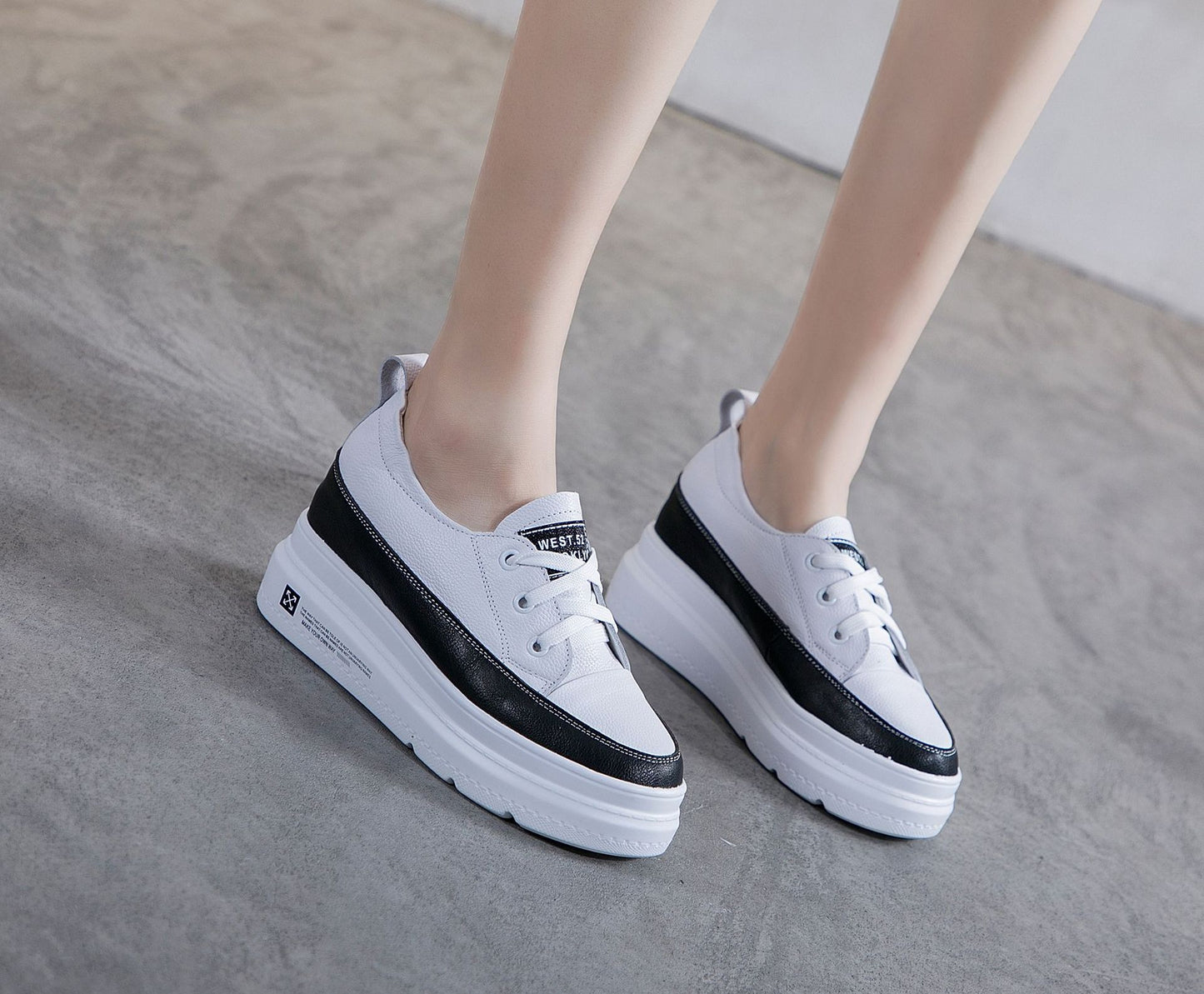 Women's Low-cut Hidden White Spring Korean Style Versatile Slip-on Muffin Platform Women's Casual Shoes