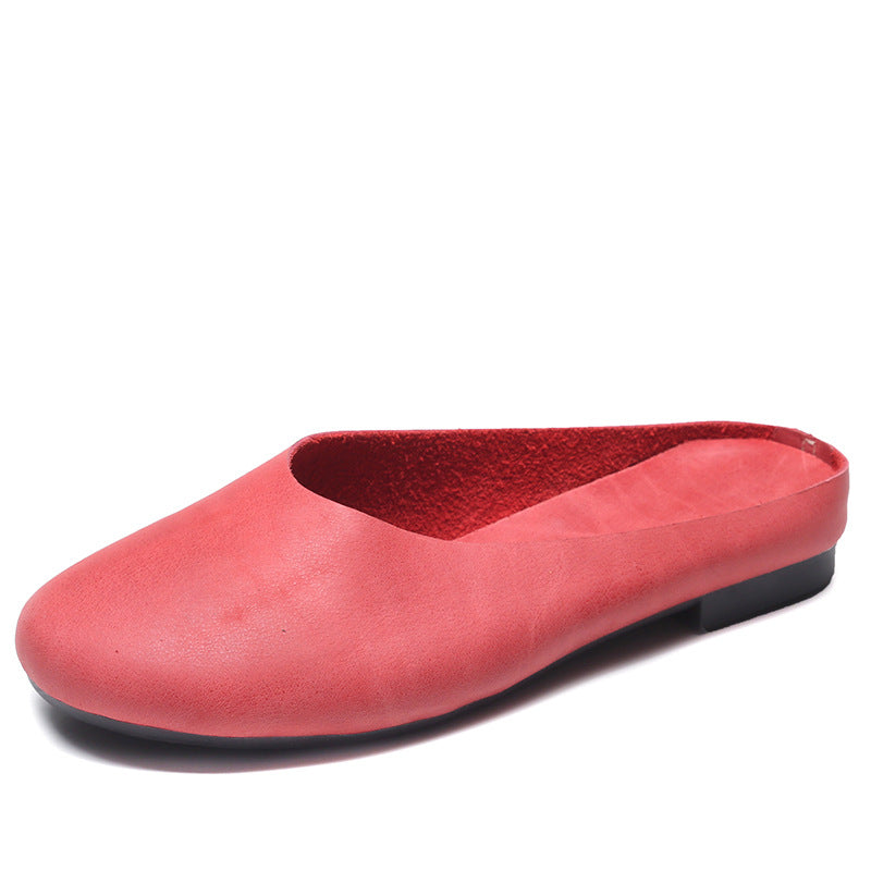 Women's Genuine Handmade Mori Granny Retro Extra Flat Slippers