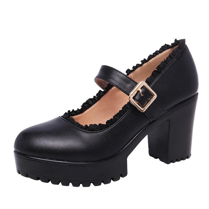 Women's Autumn High Chunky Round Head For Catwalk Platform Cheongsam Model Women's Fashion Shoes