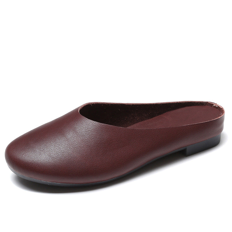 Women's Genuine Handmade Mori Granny Retro Extra Flat Slippers