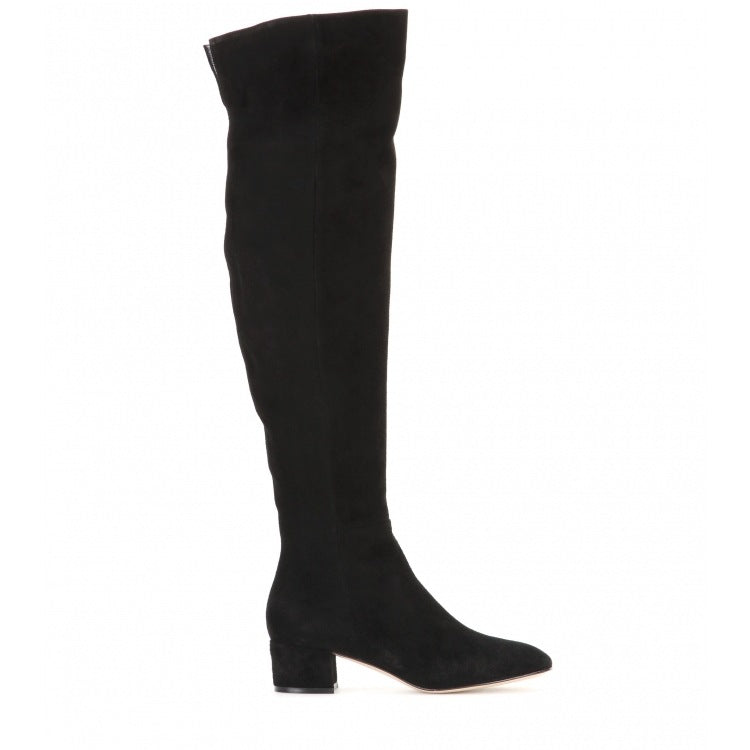 Women's The Knee Fashion Round Toe Mid Women's Leather Boots