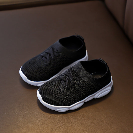 Children's Knitted Korean Injection Soft Bottom Boys Sneakers