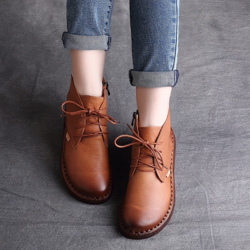 Women's Ethnic Style Vintage Soft Bottom Thick Mori Handsome Women's Casual Shoes
