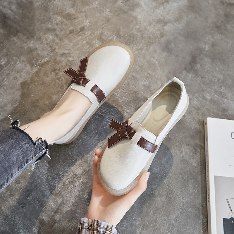 Women's For British Mori Artistic Retro White Women's Casual Shoes